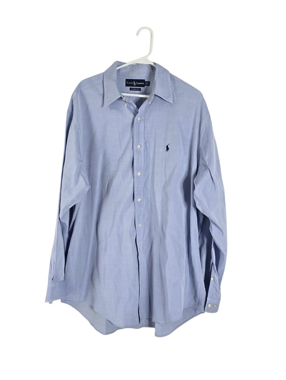 Ralph Lauren Light Blue Long Sleeve Classic Fit Button Front Shirt Size 17 34/35